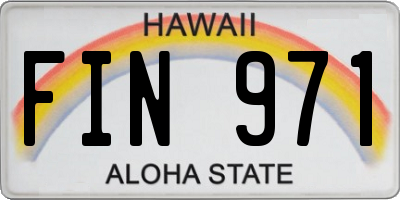 HI license plate FIN971