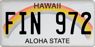HI license plate FIN972