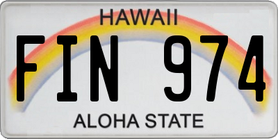 HI license plate FIN974