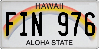 HI license plate FIN976