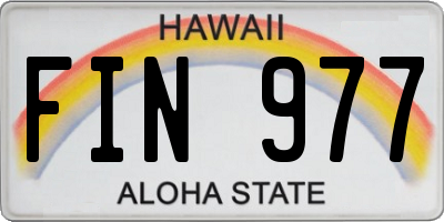 HI license plate FIN977