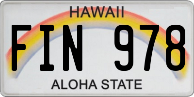 HI license plate FIN978