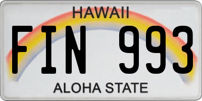 HI license plate FIN993