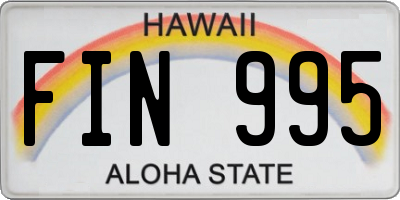 HI license plate FIN995
