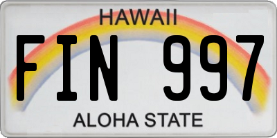 HI license plate FIN997