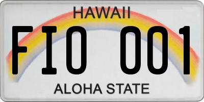 HI license plate FIO001