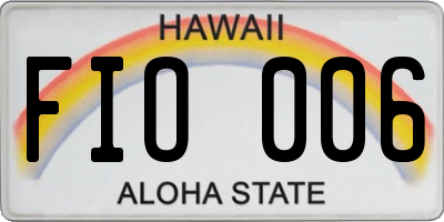 HI license plate FIO006