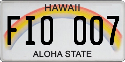 HI license plate FIO007