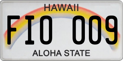 HI license plate FIO009