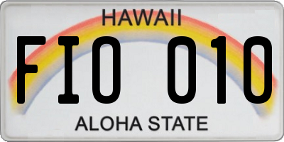 HI license plate FIO010