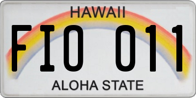 HI license plate FIO011
