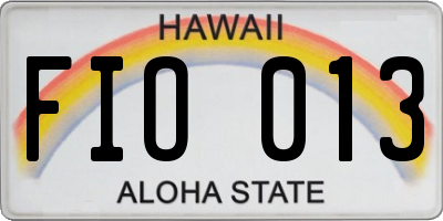HI license plate FIO013