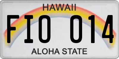 HI license plate FIO014