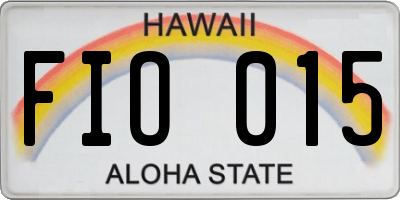 HI license plate FIO015