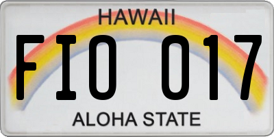 HI license plate FIO017