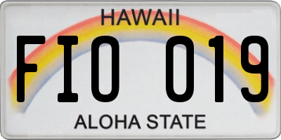 HI license plate FIO019