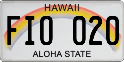 HI license plate FIO020