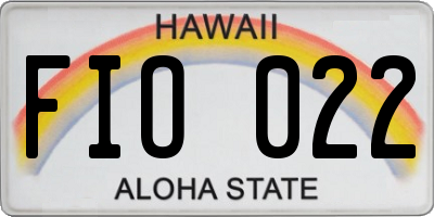 HI license plate FIO022