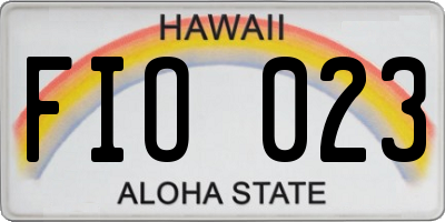 HI license plate FIO023