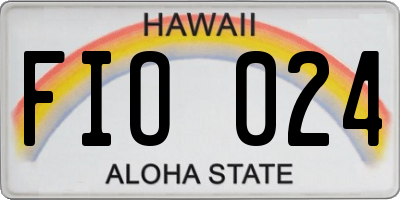 HI license plate FIO024