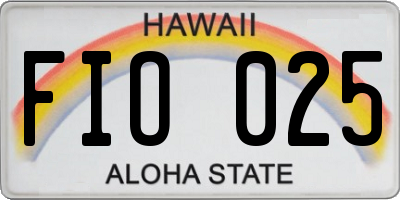 HI license plate FIO025