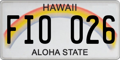 HI license plate FIO026