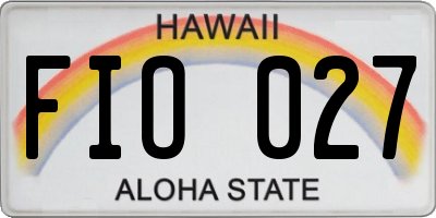 HI license plate FIO027