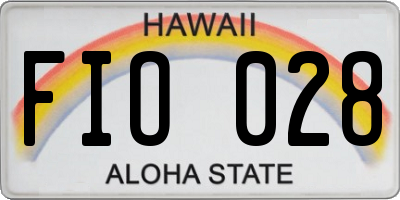 HI license plate FIO028