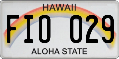 HI license plate FIO029