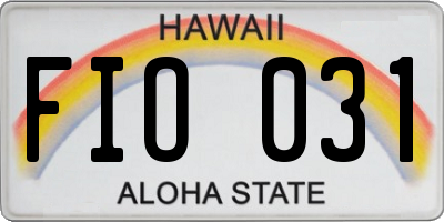 HI license plate FIO031