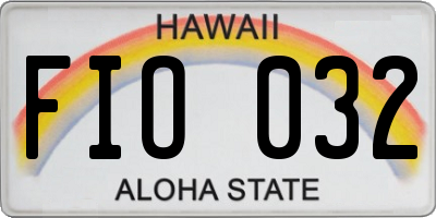 HI license plate FIO032