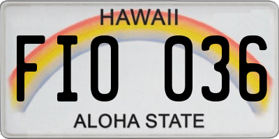 HI license plate FIO036