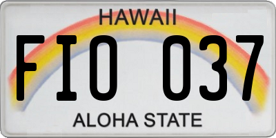 HI license plate FIO037