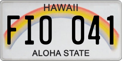 HI license plate FIO041