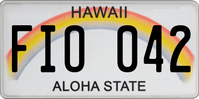 HI license plate FIO042
