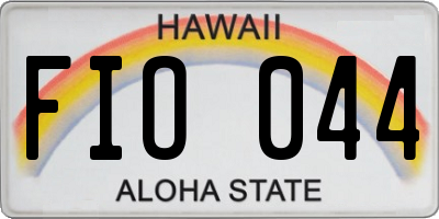 HI license plate FIO044