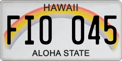 HI license plate FIO045