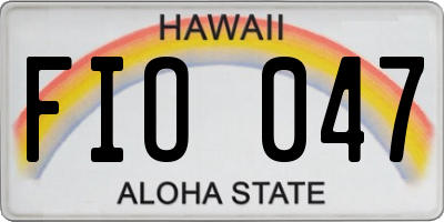 HI license plate FIO047