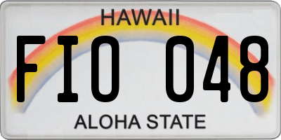 HI license plate FIO048