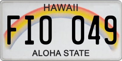 HI license plate FIO049