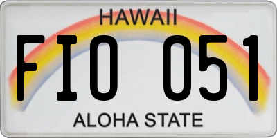HI license plate FIO051