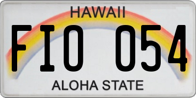 HI license plate FIO054