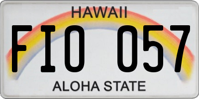 HI license plate FIO057