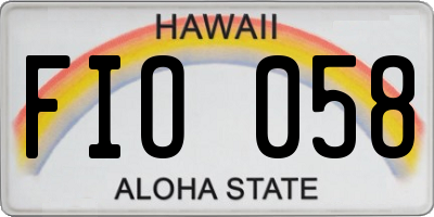 HI license plate FIO058