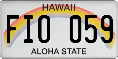 HI license plate FIO059