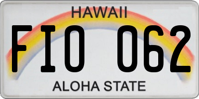HI license plate FIO062