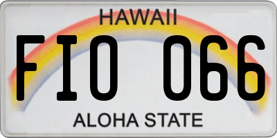 HI license plate FIO066