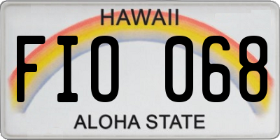 HI license plate FIO068