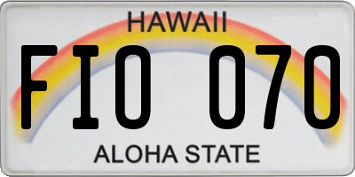 HI license plate FIO070