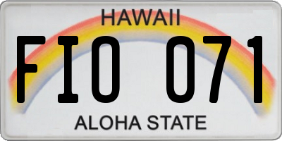 HI license plate FIO071